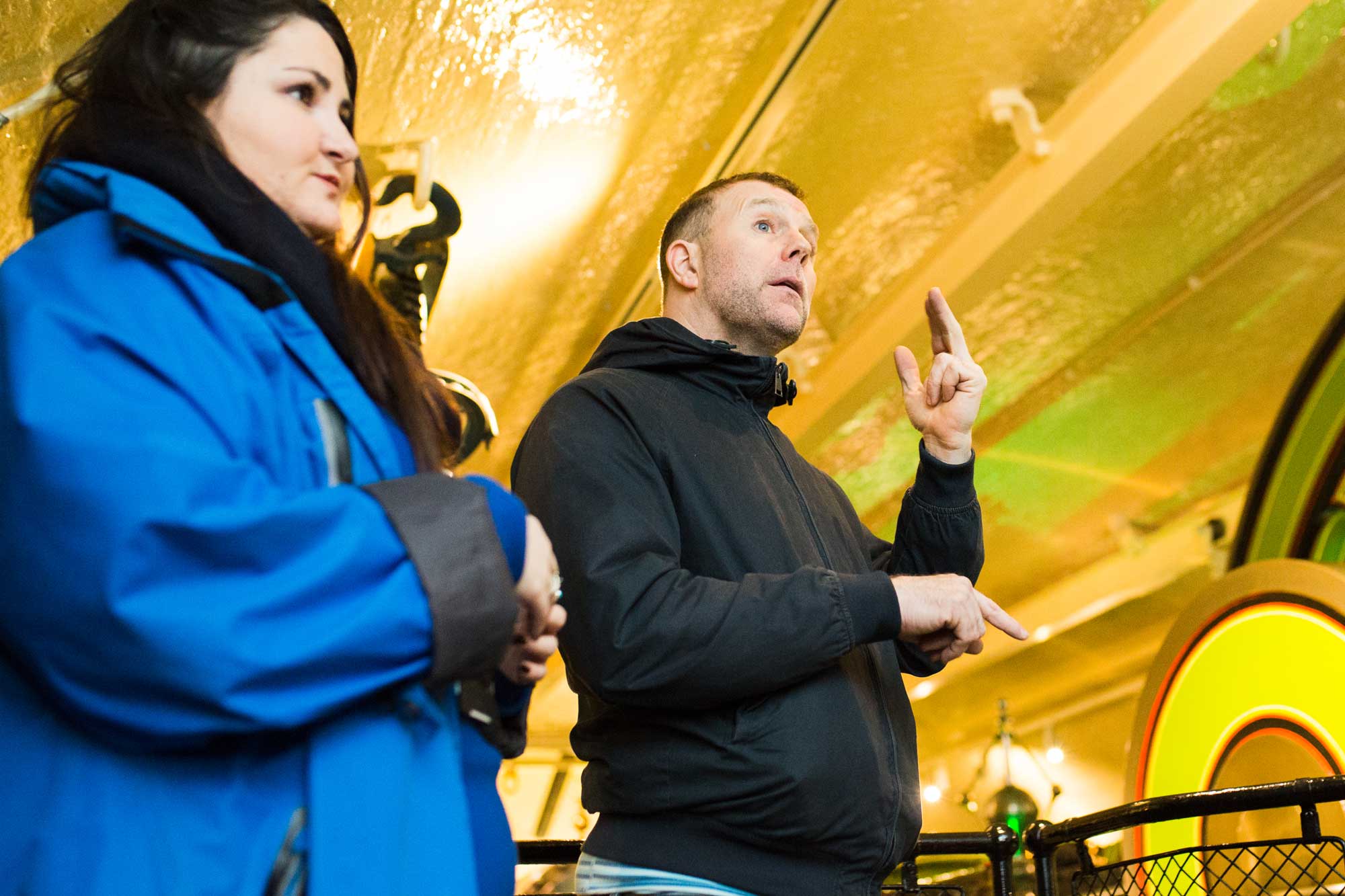 Tour guide and BSL interpreter in the Tower Bridge Engine Rooms