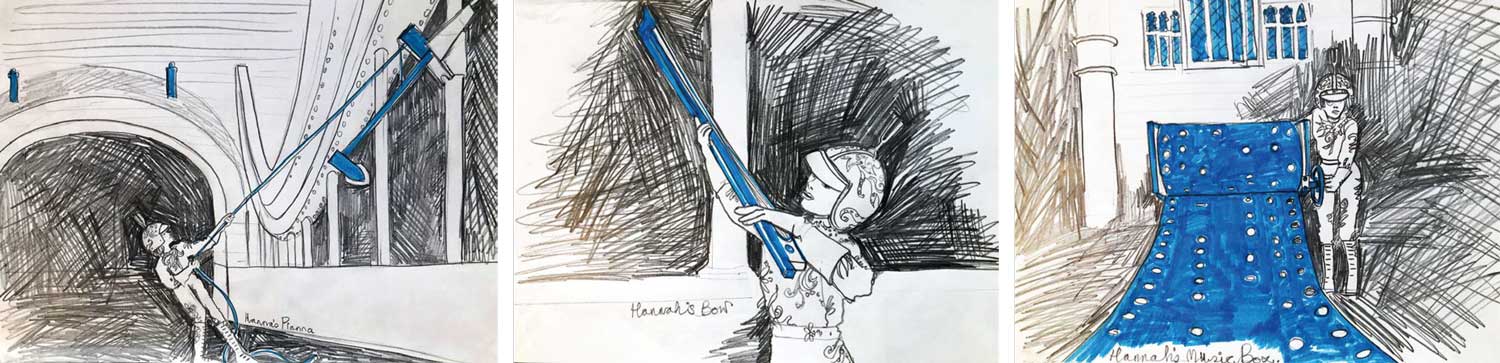 Storyboard sketches for making the Bridge Sing