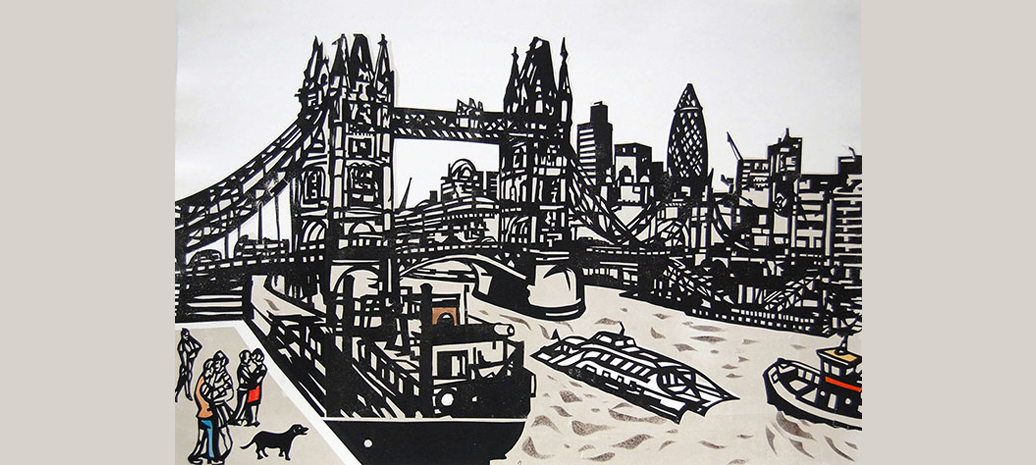 Chris Orr Black Dog at Tower Bridge (2009)