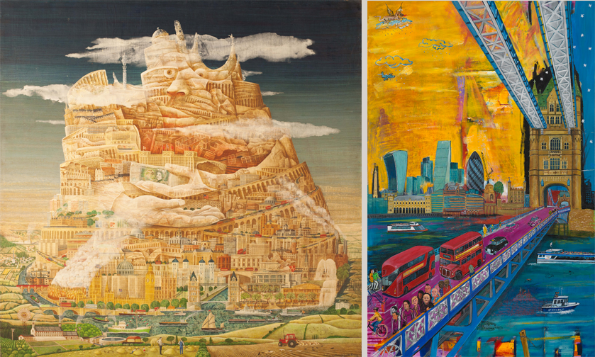 udith Evans and Arthur Watson (b. 1949, b. 1946), The Spirit of London, 1981, oil on canvas. Guildhall Art Gallery, City of London.jpg