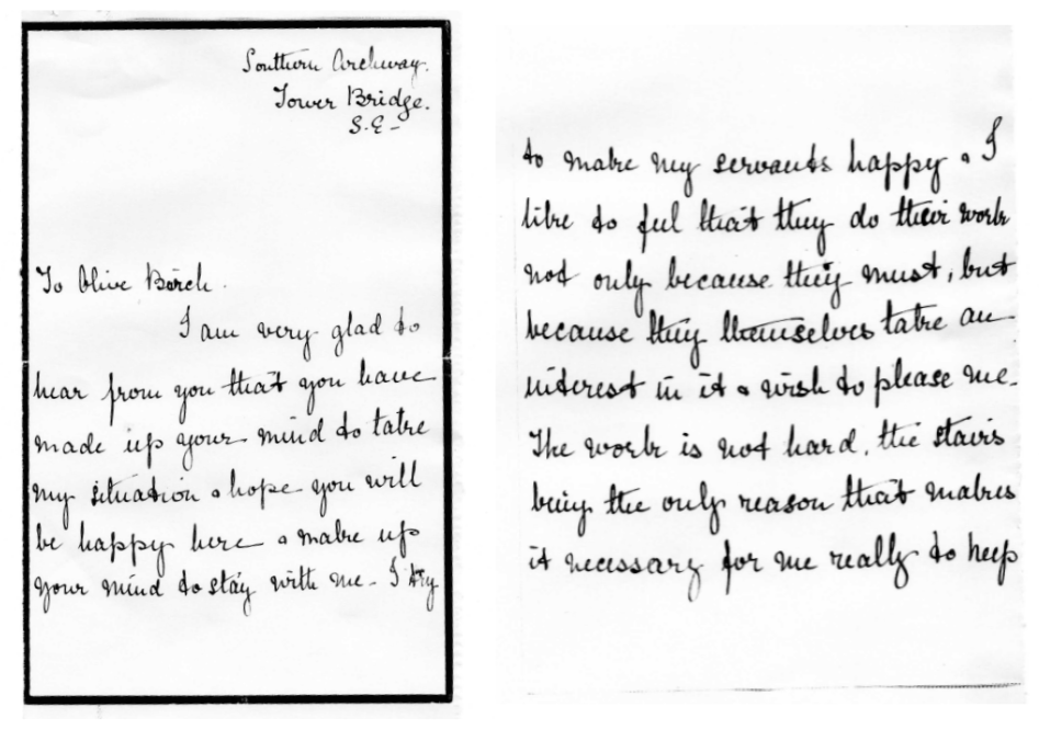 Olive Burch letter - pages 1 and 2