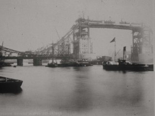 Tower Bridge under construction