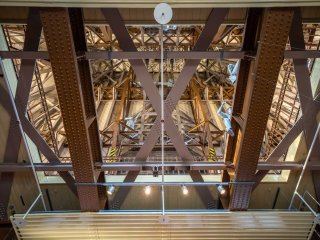 Steelwork in the roof of the South Tower