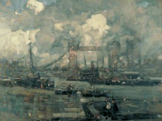 Tower Bridge, London c.1905 Frank Brangwyn (1867–1956) Oil on canvas H 64 x W 77 cm City of London Corporation