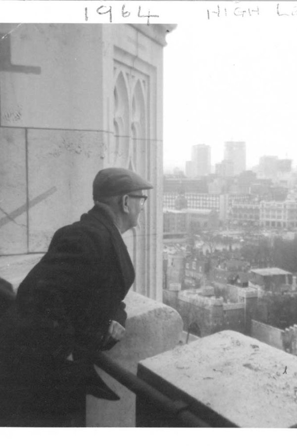 Edward 'Ted' Forrest at the top of Tower Bridge