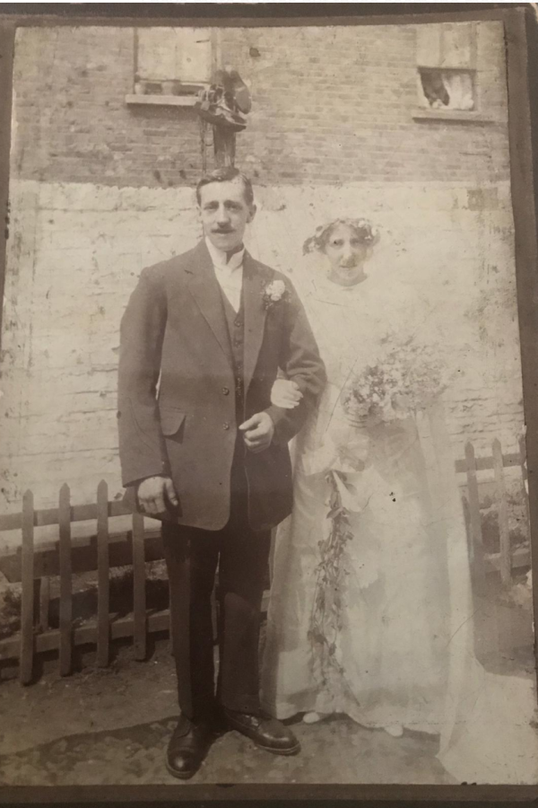 Hannah Griggs and William Howard on wedding day
