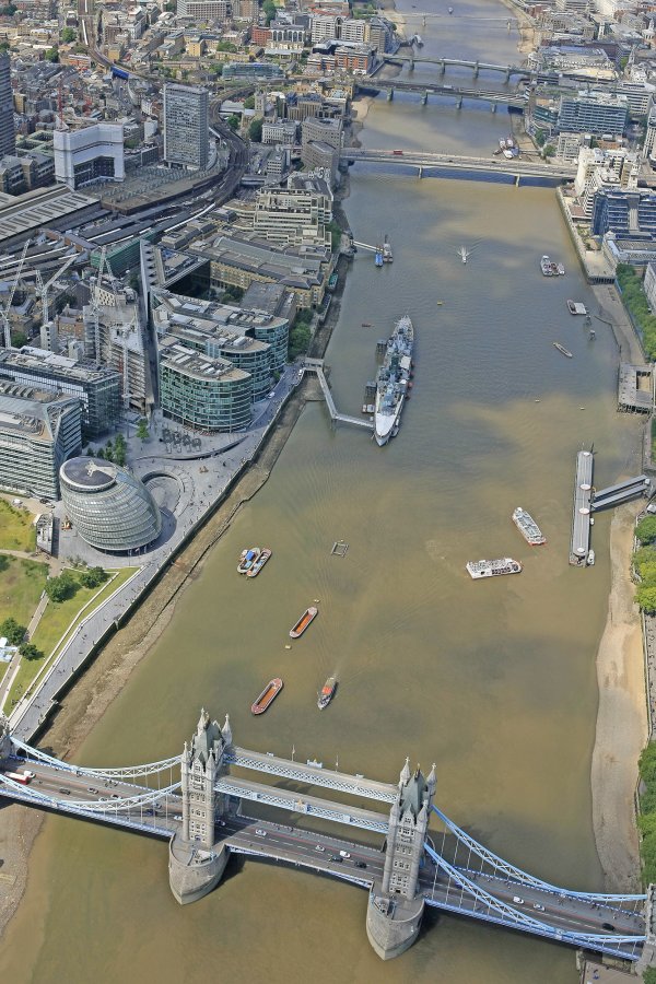 Aerial photo Tower Bridge and London Bridge