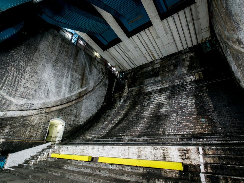 Inside Tower Bridge's Bascule Chambers, underneath the road