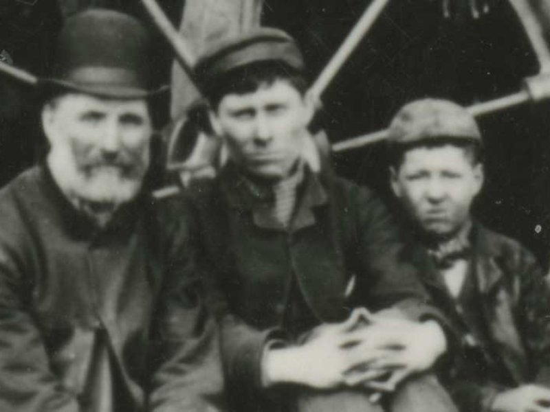 Close up of boys who worked on Tower Bridge