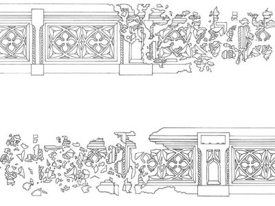Illustration of Tower Bridge's balustrades by Alex Evans