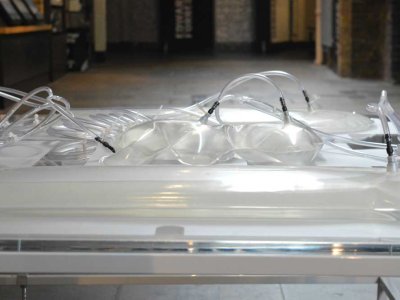 Imogen's exhibition, Fluid Static, in situ inside Tower Bridge's Engine Rooms
