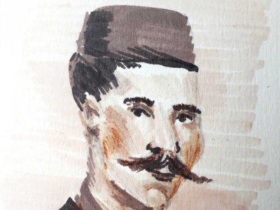 illustration of Keshavji Shamji Budhbhatti, the Indian engineer who worked on Tower Bridge