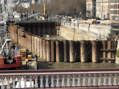 Modern day caisson on River Thames
