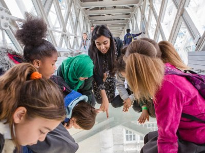 pupils glass floor school