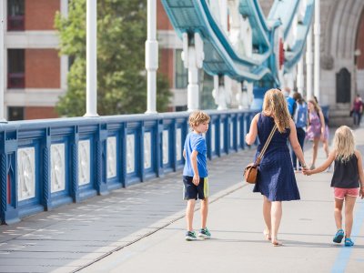 Walking along the Blue Line
