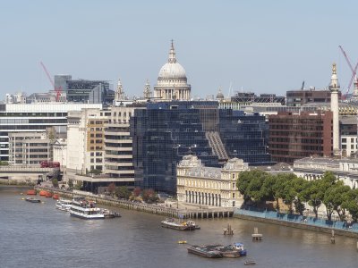 St Paul's Cathedral and The Monument by Otto Berkeley