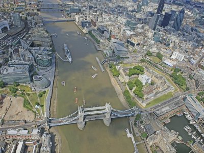 Aerial photo Tower Bridge and London Bridge