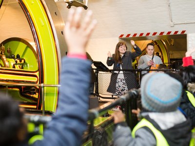 School children steam pumping engine - Tower Bridge Engine Rooms