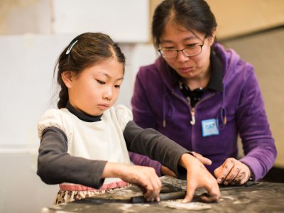 Mother and daughter - family activities inside Tower Bridge