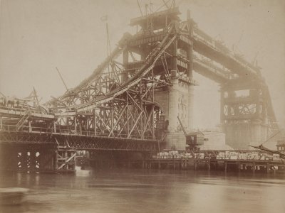 Tower Bridge under construction