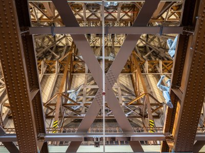 Riveters inside the Bridge