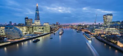 A view over the River Thames at night