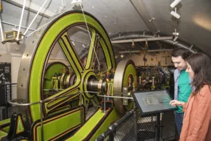 Visitors at the Engine Rooms at Tower Bridge.