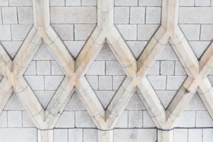 Diamond stonework under Tower Bridge archway