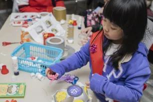 Child making crafts