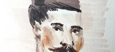 A drawing of a man