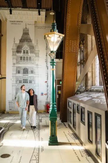 A couple at the South Tower of Tower Bridge.